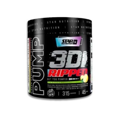 Pump 3d Ripped 315 Gr Star Nutrition Pre Entreno Quemador Sabor Strawberry - Lime