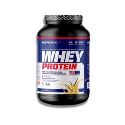 Suplemento en polvo MervickLab Whey Protein proteínas sabor vainilla en pote de 2lbs