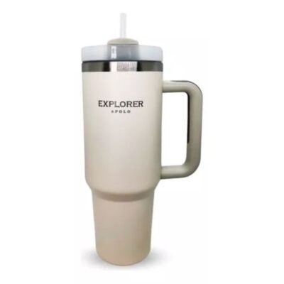 Vaso Térmico Quencher 1,18 Lts Explorer Apolo Acero Crema