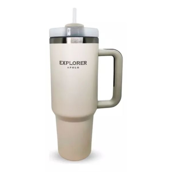 Vaso Térmico Quencher 1,18 Lts Explorer Apolo Acero Crema